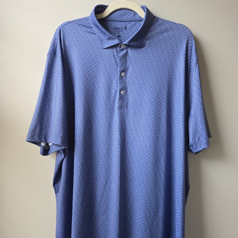 johnnie-O Light Blue Geometric Polo Shirt